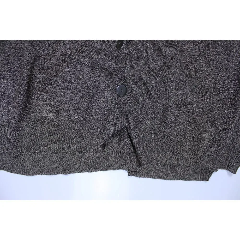 Eileen Fisher cardigan sweater italian yarn metallic gold brown lightweight XS - Picture 3 of 4